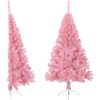 Halv plastgran med stativ rosa 150 cm PVC vidaXL 150 x 95 cm – miniatyr 1