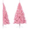 Halv plastgran med stativ rosa 180 cm PVC vidaXL 180 x 115 cm – miniatyr 1