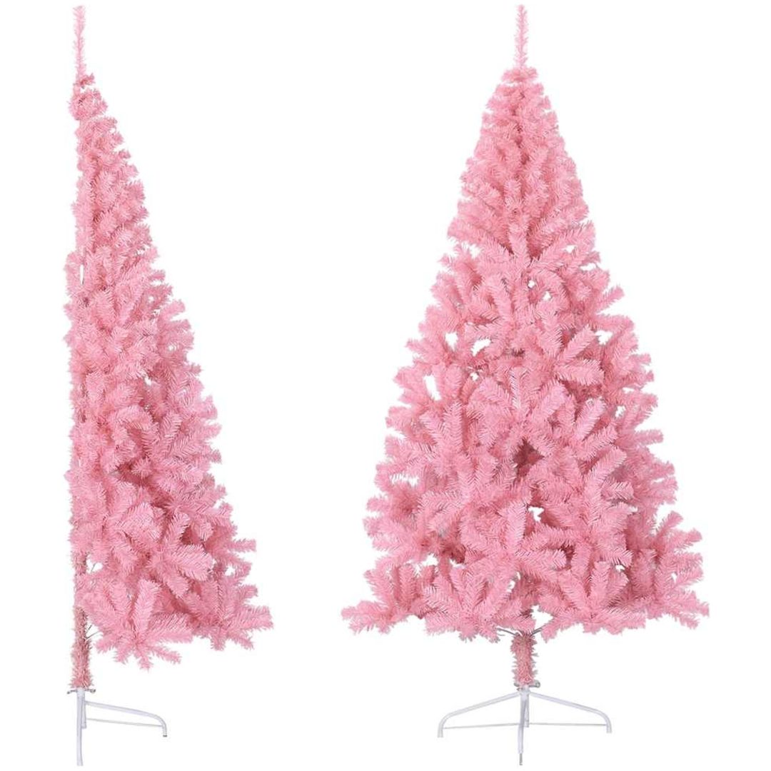Halv plastgran med stativ rosa 180 cm PVC vidaXL 180 x 115 cm