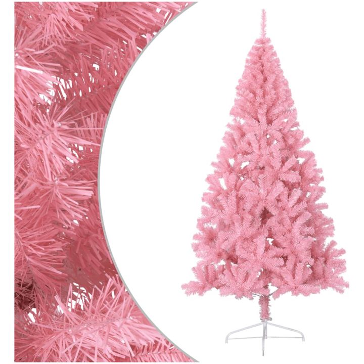 Halv plastgran med stativ rosa 210 cm PVC vidaXL 210 x 120 cm – bild 2