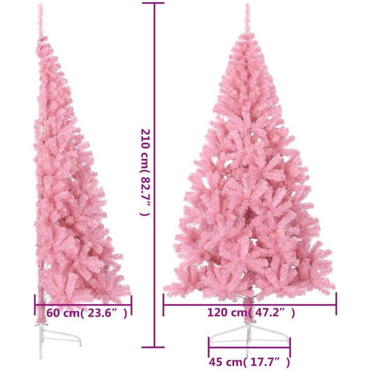 Halv plastgran med stativ rosa 210 cm PVC vidaXL 210 x 120 cm – bild 9