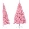 Halv plastgran med stativ rosa 210 cm PVC vidaXL 210 x 120 cm – miniatyr 1