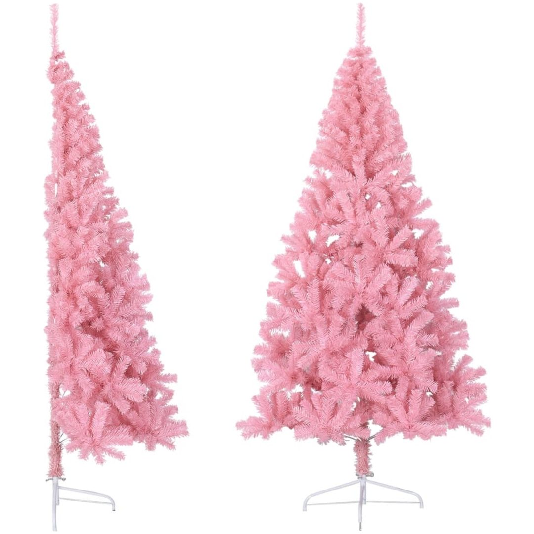Halv plastgran med stativ rosa 210 cm PVC vidaXL 210 x 120 cm