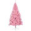 Halv plastgran med stativ rosa 240 cm PVC vidaXL 240 x 125 cm – miniatyr 3