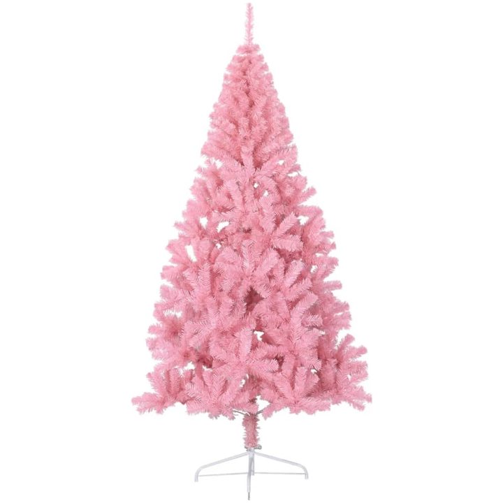 Halv plastgran med stativ rosa 240 cm PVC vidaXL 240 x 125 cm – bild 3