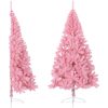 Halv plastgran med stativ rosa 240 cm PVC vidaXL 240 x 125 cm – miniatyr 1