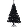 Halv plastgran med stativ svart 120 cm PVC vidaXL 120 x 68 cm – miniatyr 3