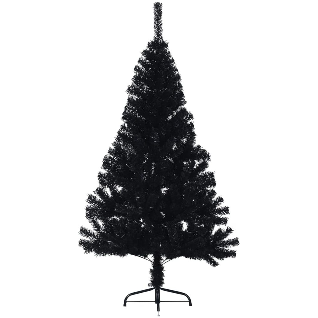 Halv plastgran med stativ svart 120 cm PVC vidaXL 120 x 68 cm – bild 3