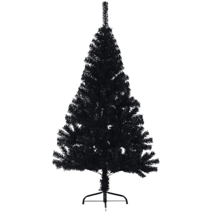 Halv plastgran med stativ svart 120 cm PVC vidaXL 120 x 68 cm – bild 3