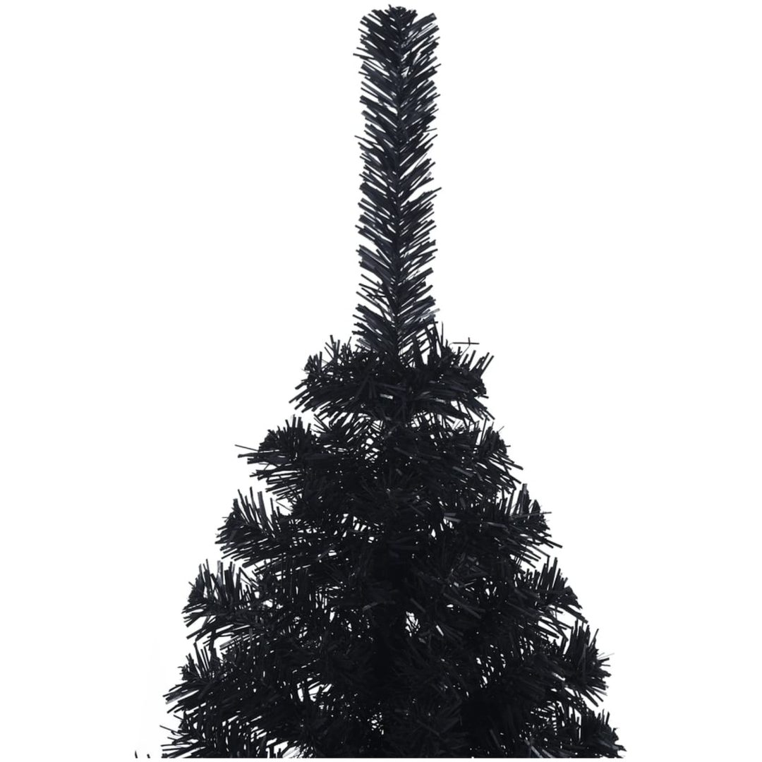 Halv plastgran med stativ svart 120 cm PVC vidaXL 120 x 68 cm – bild 5