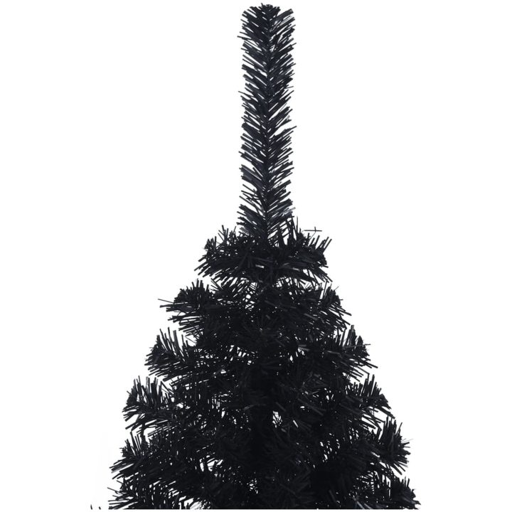 Halv plastgran med stativ svart 120 cm PVC vidaXL 120 x 68 cm – bild 5