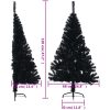 Halv plastgran med stativ svart 120 cm PVC vidaXL 120 x 68 cm – miniatyr 9