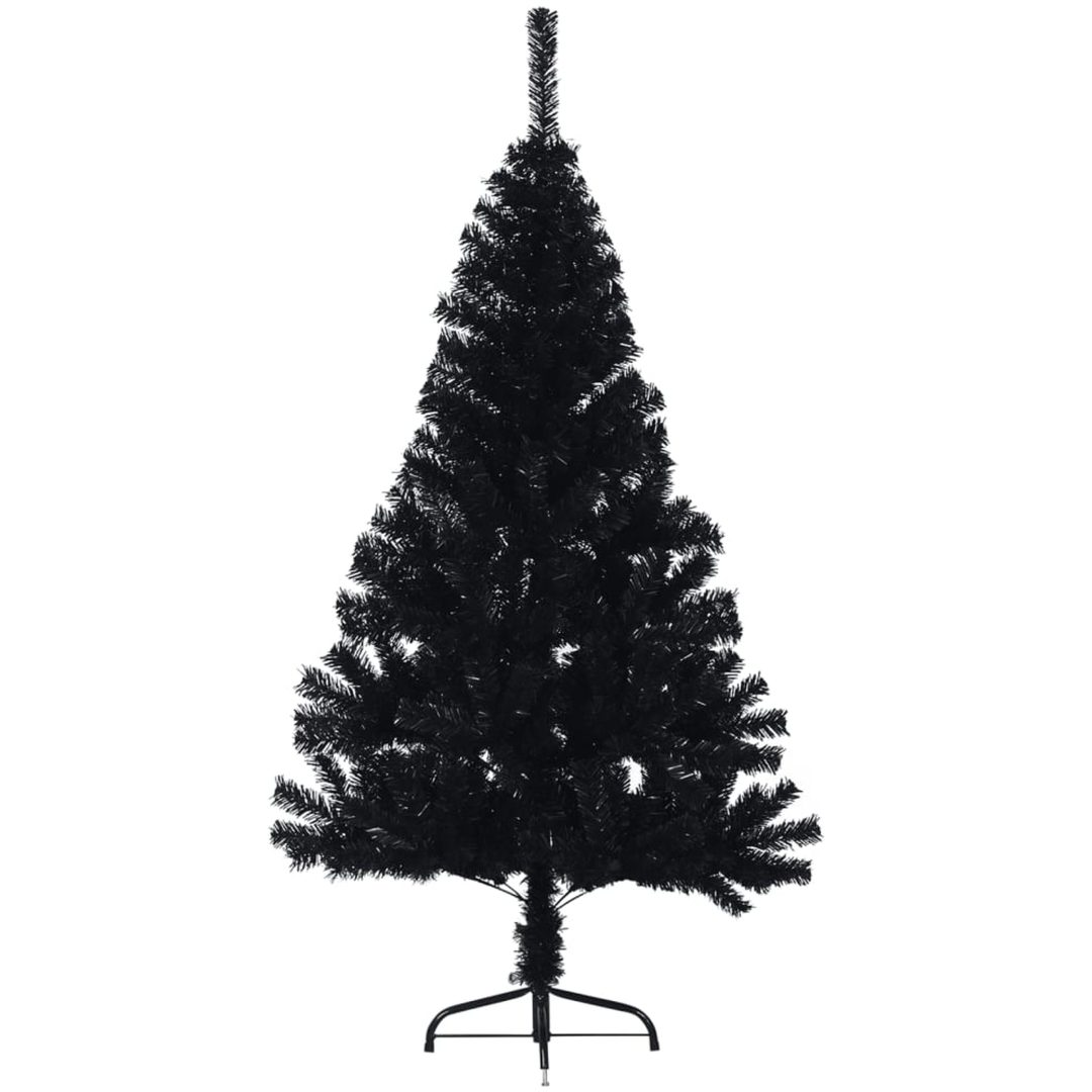 Halv plastgran med stativ svart 150 cm PVC vidaXL 150 x 95 cm – bild 3