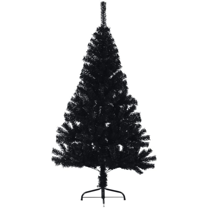 Halv plastgran med stativ svart 150 cm PVC vidaXL 150 x 95 cm – bild 3