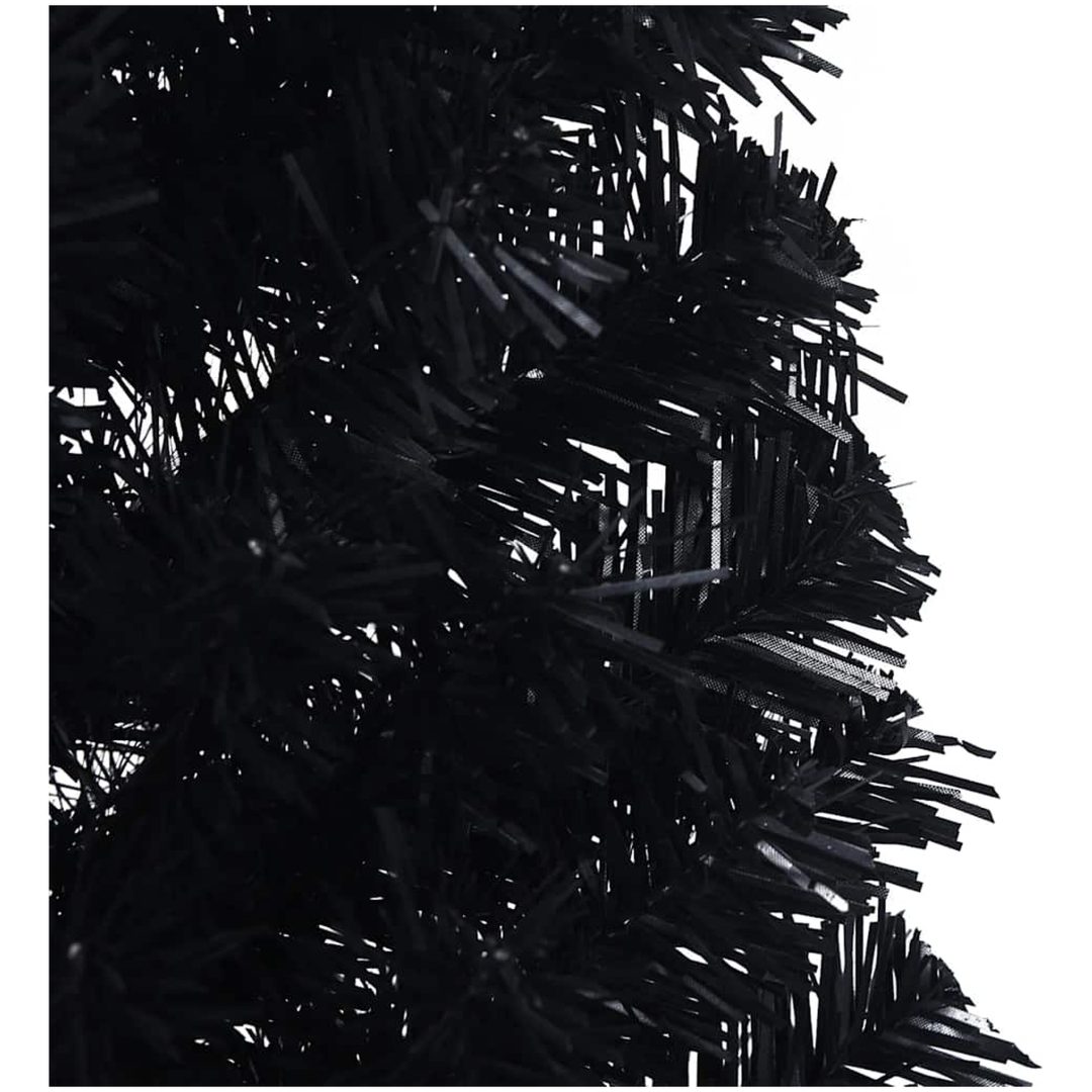 Halv plastgran med stativ svart 150 cm PVC vidaXL 150 x 95 cm – bild 6