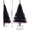 Halv plastgran med stativ svart 150 cm PVC vidaXL 150 x 95 cm – miniatyr 9