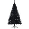 Halv plastgran med stativ svart 180 cm PVC vidaXL 180 x 115 cm – miniatyr 3