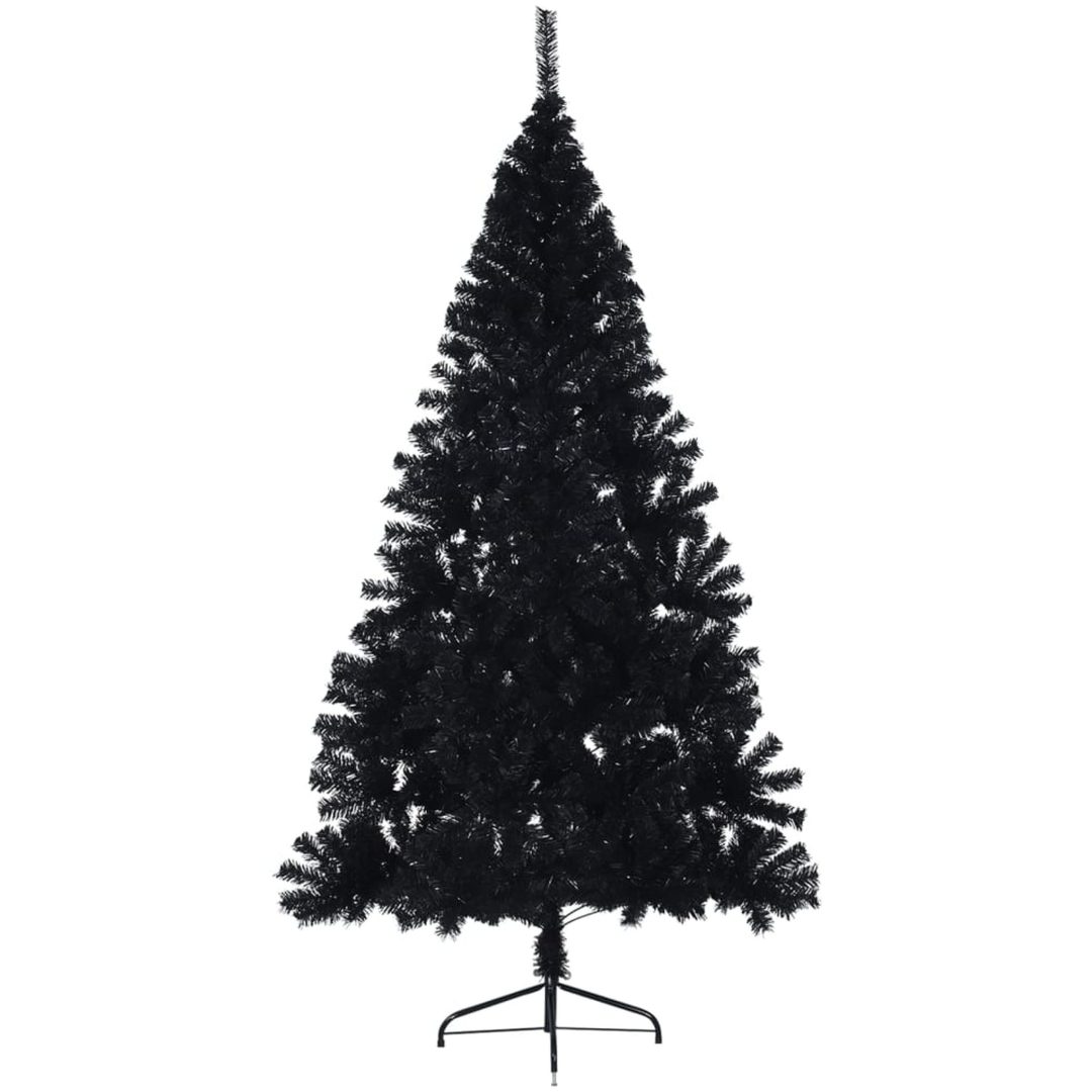 Halv plastgran med stativ svart 180 cm PVC vidaXL 180 x 115 cm – bild 3