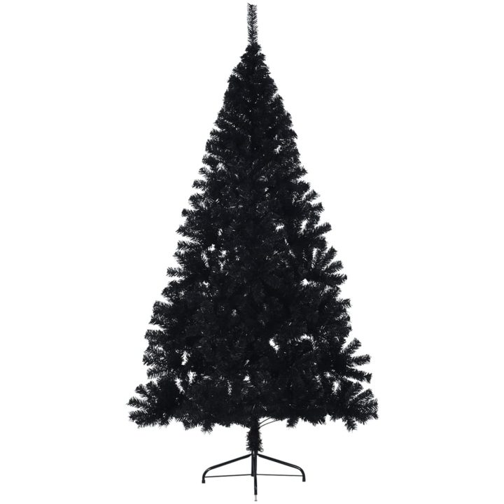 Halv plastgran med stativ svart 180 cm PVC vidaXL 180 x 115 cm – bild 3