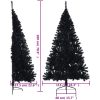 Halv plastgran med stativ svart 180 cm PVC vidaXL 180 x 115 cm – miniatyr 9