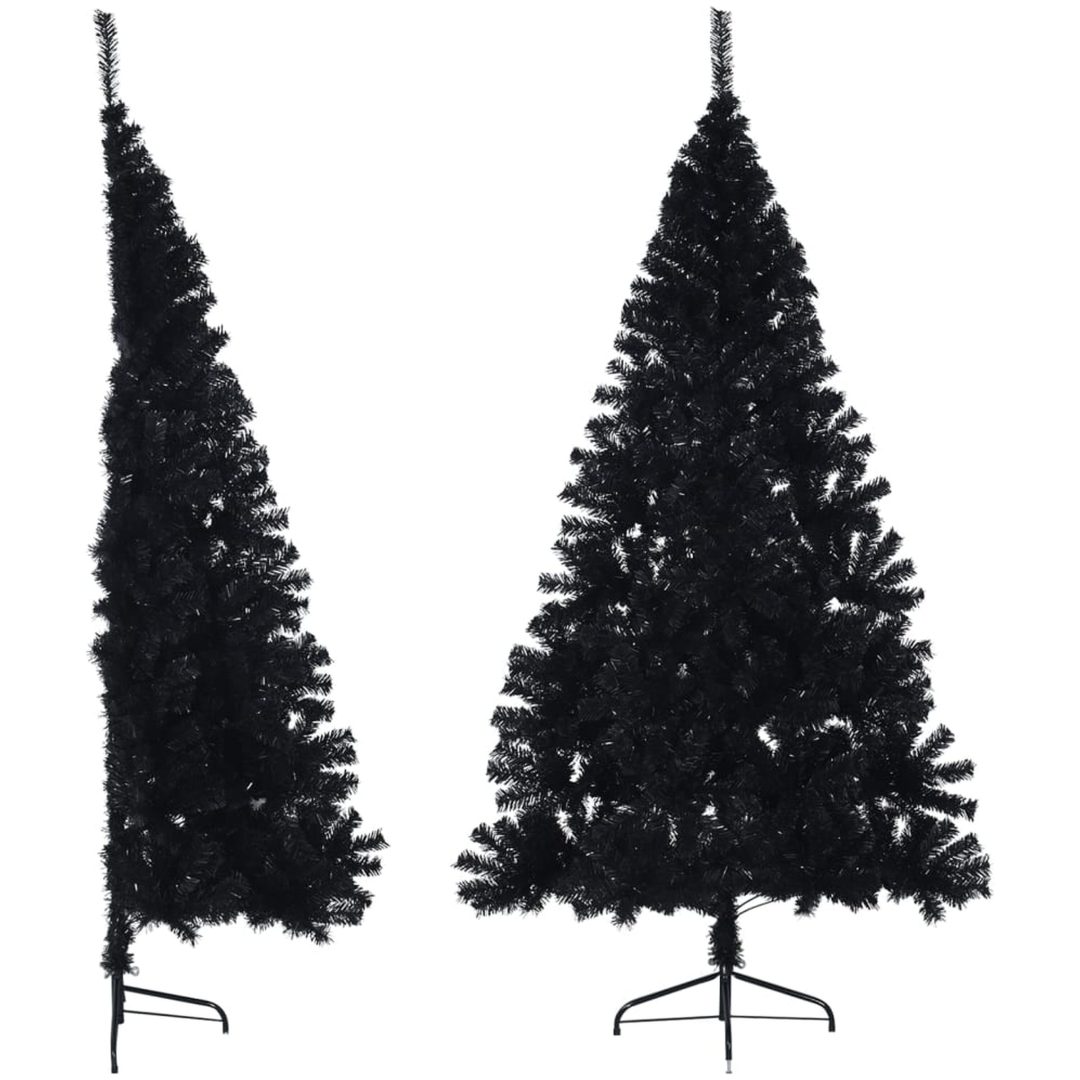 Halv plastgran med stativ svart 180 cm PVC vidaXL 180 x 115 cm