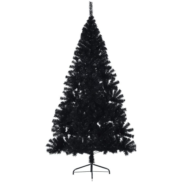 Halv plastgran med stativ svart 240 cm PVC vidaXL 240 x 125 cm – bild 3