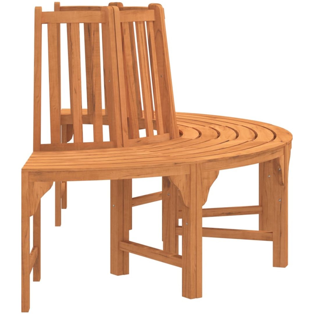 Halvrund trädbänk 208 cm massivt eukalyptusträ vidaXL ⌀210 cm – bild 4