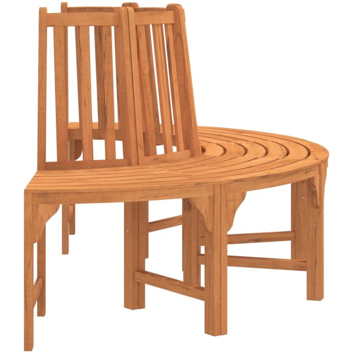 Halvrund trädbänk 208 cm massivt eukalyptusträ vidaXL ⌀210 cm – bild 4