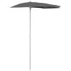 Halvrunt parasoll med stång 180x90 cm antracit vidaXL – miniatyr 2