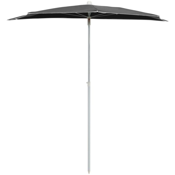 Halvrunt parasoll med stång 180x90 cm antracit vidaXL – bild 3