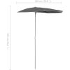 Halvrunt parasoll med stång 180x90 cm antracit vidaXL – miniatyr 8