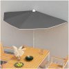 Halvrunt parasoll med stång 180x90 cm antracit vidaXL – miniatyr 1