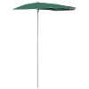Halvrunt parasoll med stång 180x90 cm grön vidaXL – miniatyr 2
