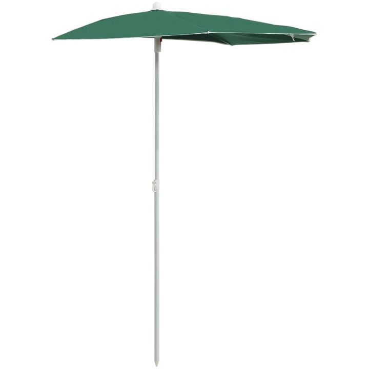 Halvrunt parasoll med stång 180x90 cm grön vidaXL – bild 2
