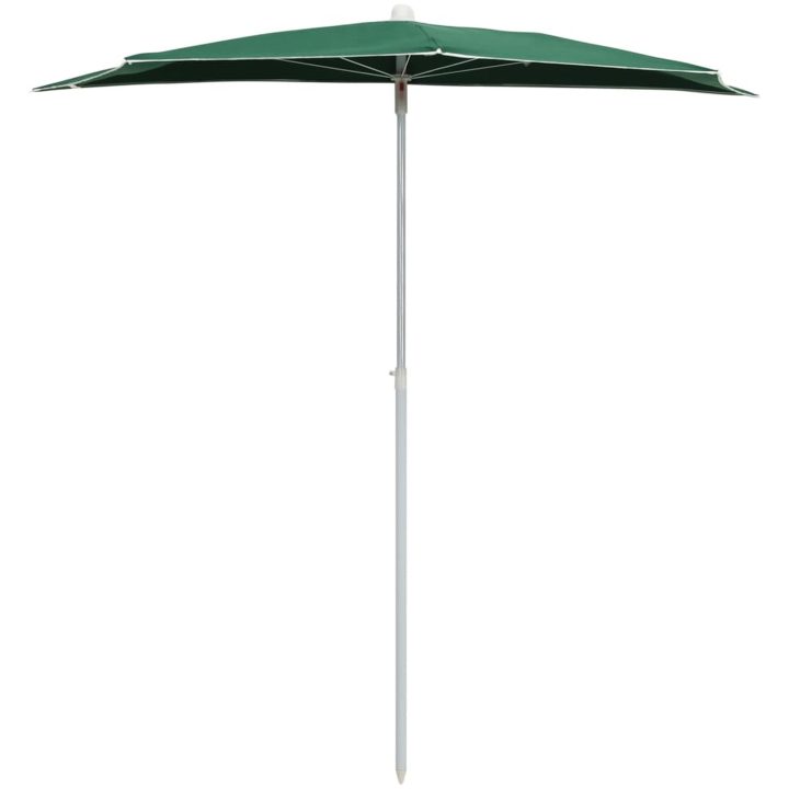 Halvrunt parasoll med stång 180x90 cm grön vidaXL – bild 3