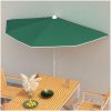 Halvrunt parasoll med stång 180x90 cm grön vidaXL – miniatyr 1