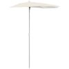 Halvrunt parasoll med stång 180x90 cm sand vidaXL – miniatyr 2