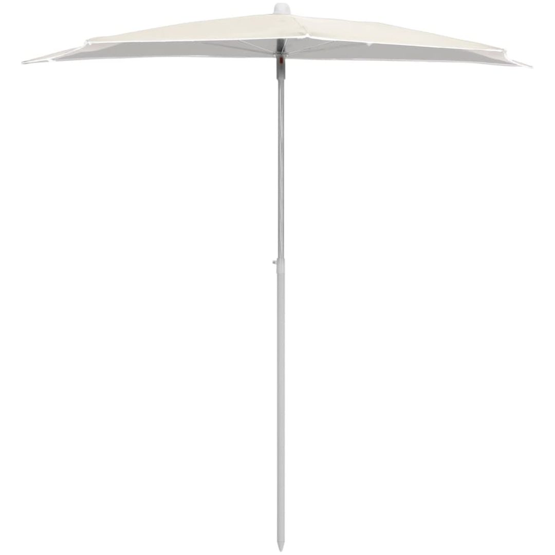 Halvrunt parasoll med stång 180x90 cm sand vidaXL – bild 3