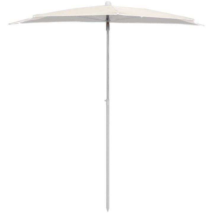 Halvrunt parasoll med stång 180x90 cm sand vidaXL – bild 3