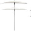 Halvrunt parasoll med stång 180x90 cm sand vidaXL – miniatyr 4
