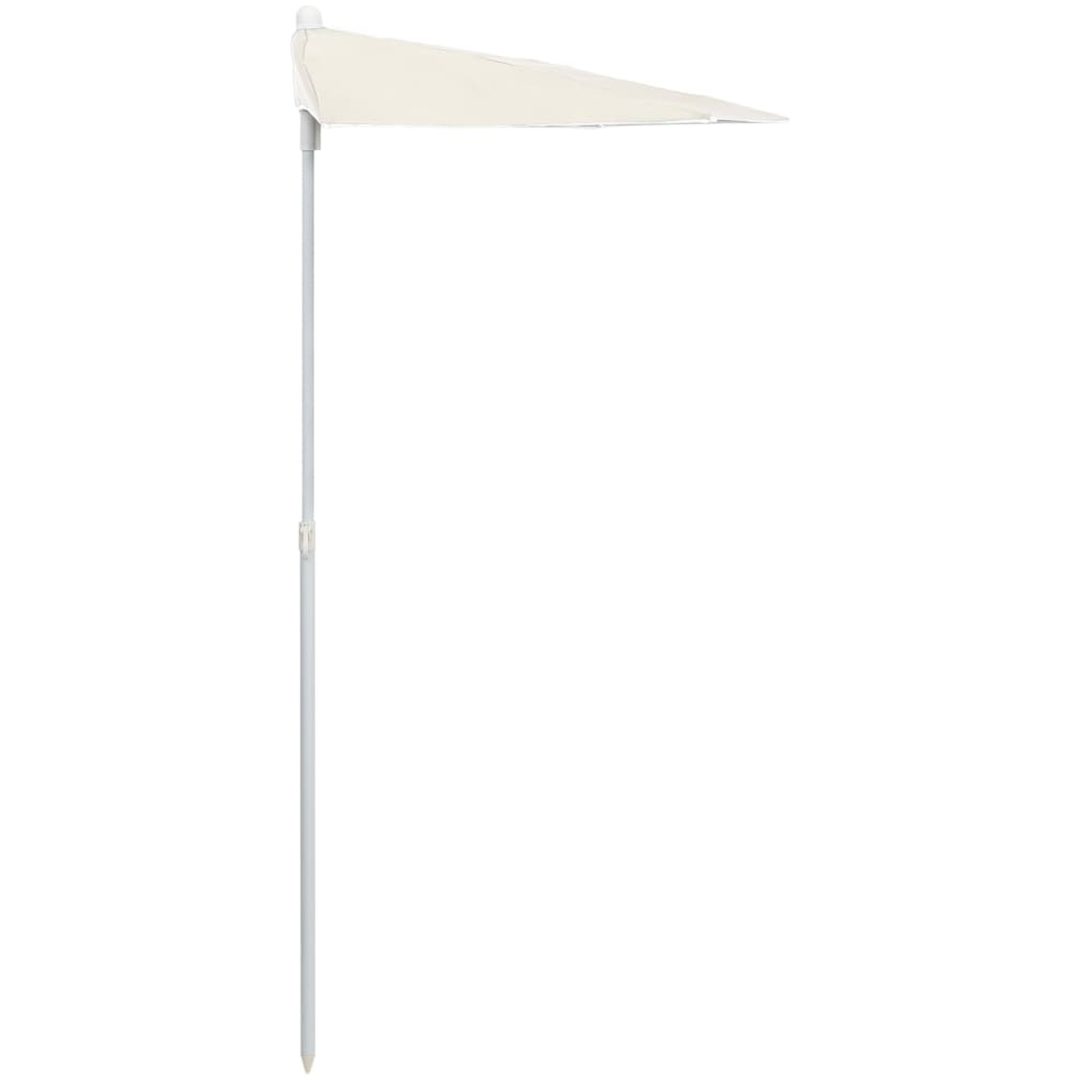 Halvrunt parasoll med stång 180x90 cm sand vidaXL – bild 5