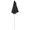 Halvrunt parasoll med stång 180x90 cm svart vidaXL – miniatyr 6