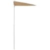 Halvrunt parasoll med stång 180x90 cm taupe vidaXL – miniatyr 5