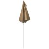 Halvrunt parasoll med stång 180x90 cm taupe vidaXL – miniatyr 6