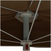 Halvrunt parasoll med stång 180x90 cm taupe vidaXL – miniatyr 7