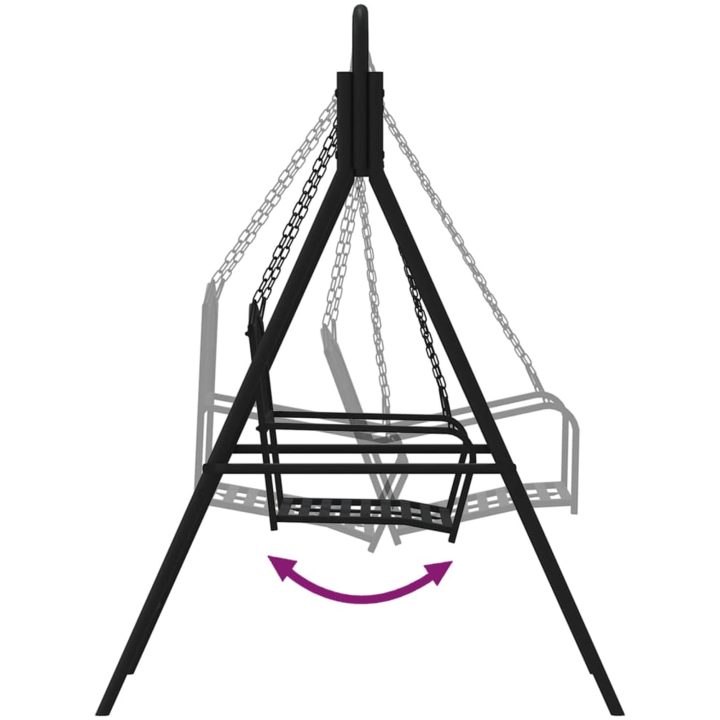 Hammock 124 cm svart stål vidaXL – bild 7