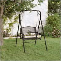 Hammock 124 cm svart stål vidaXL