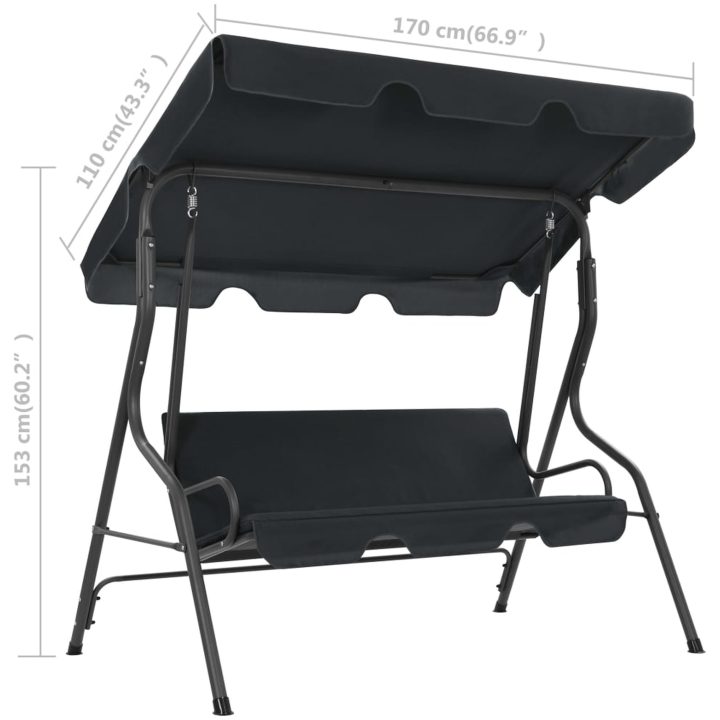 Hammock antracit vidaXL 170 x 110 x 153 cm – bild 6