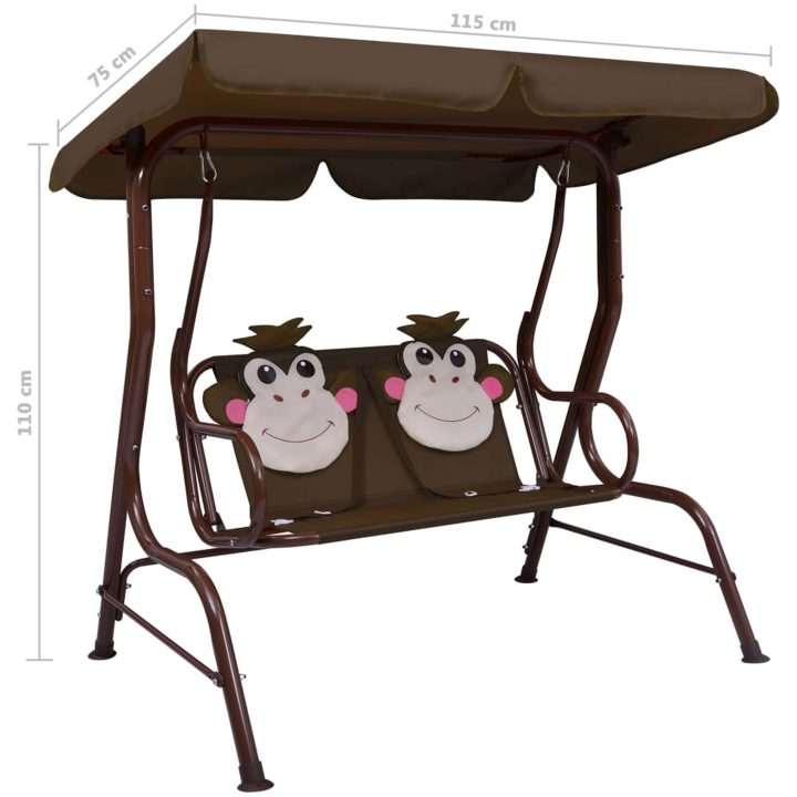 Hammock för barn brun 115x75x110 cm tyg vidaXL – bild 7