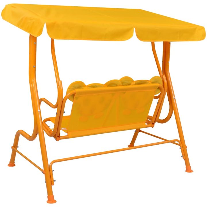 Hammock för barn gul 115x75x110 cm tyg vidaXL – bild 4